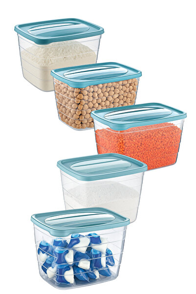 Flosoft 2’li Tablet Ve Toz Deterjan Saklama Kutusu Seti, Un Şeker Bakliyat Saklama Kabı Seti 3,5+3,5 Litre