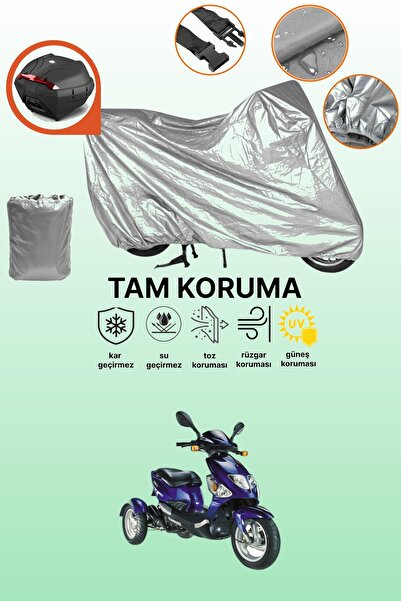 dokaca حقيبة خلفية رمادية متوافقة مع كانوني رابيت 50، غطاء واقي للدراجة النارية