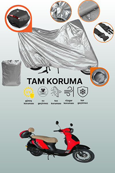 dokaca Gray Rear Bag and Lock Compatible Motolux Efsane X Compatible Motorcyc...