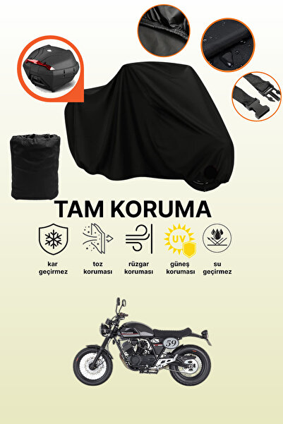 dokaca Black Rear Bag Compatible Mondial 250I Buccaneer Compatible Motorcycle...