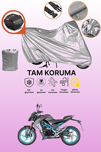 dokaca Gray Rear Bag Compatible Cfmoto 150Nk Compatible Motorcycle Tarpaulin,...