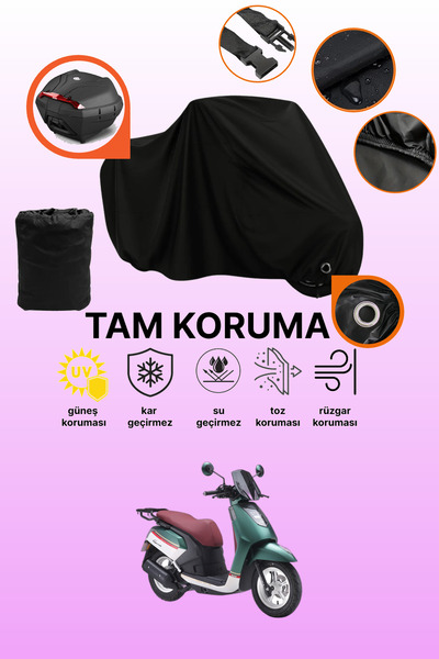 dokaca Black Lock and Tail Bag Compatible Arora Gemma 125 Compatible Motorcyc...