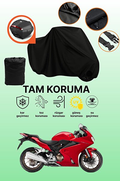 dokaca Black Tail Bag Compatible Honda Vfr 800 Compatible Motorcycle Tarpauli...