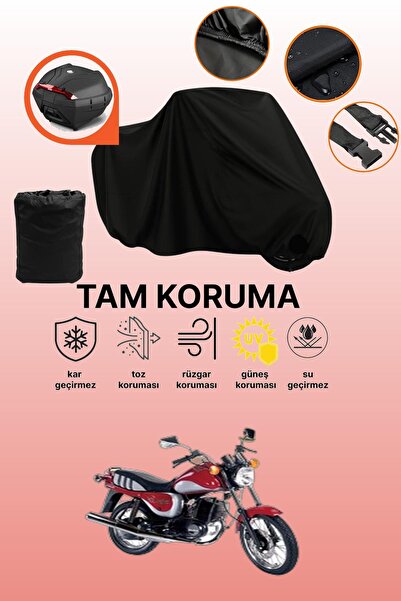 dokaca Black Rear Bag Compatible Kanuni Seyhan 301 Compatible Motorcycle Tarp...
