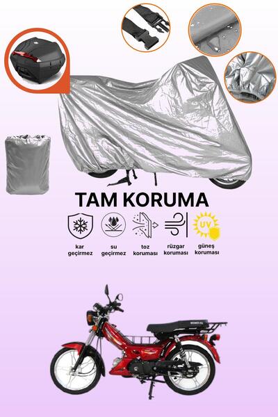 dokaca Gray Rear Bag Compatible Mondial 100 Hyena X Compatible Motorcycle Cov...