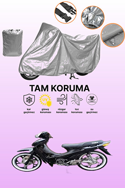 dokaca Grey Kuba Kb100-6 Compatible Motorcycle Tarpaulin, Protective Cover, M...