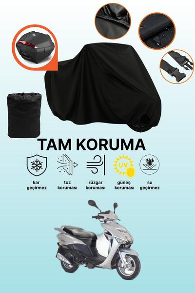 dokaca Kanuni Rs 125 Compatible Motorcycle Tarpaulin Compatible with Black Re...