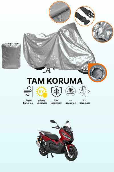 dokaca Gray Lock Compatible Kanuni Seha 150 Compatible Motorcycle Cover, Prot...