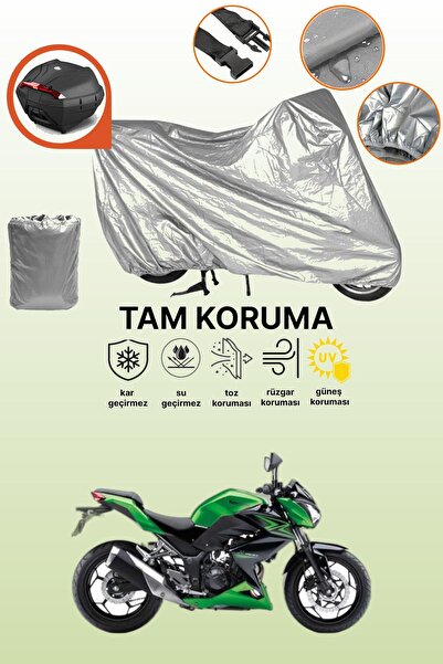 dokaca حقيبة خلفية رمادية متوافقة مع غطاء المحرك المتوافق مع Kawasaki Z 300، ...