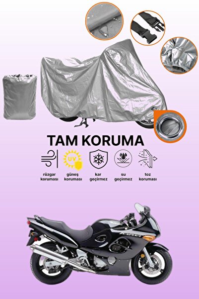 dokaca غطاء محرك متوافق مع سوزوكي GSX 750 F متوافق مع غطاء المحرك باللون الرمادي