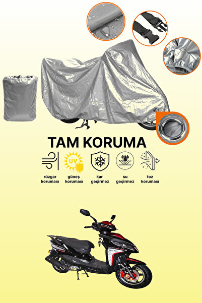 dokaca Gray Lock Compatible Motolux Rossi 125 Compatible Motorcycle Cover, Pr...