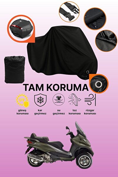 dokaca Black Rear Bag and Lock Compatible Piaggio Mp3 500 Compatible Motorcyc...