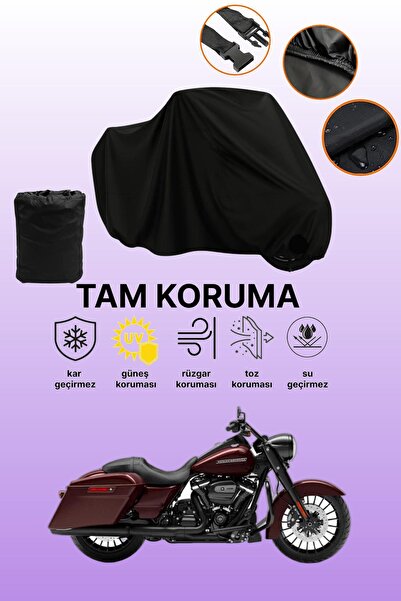 dokaca غطاء محرك متوافق مع دراجة هارلي ديفيدسون رود كينج سبيشال باللون الأسود...