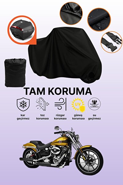 dokaca حقيبة خلفية سوداء متوافقة مع هارلي ديفيدسون سوفتيل بريك أوت FXSB، غطاء...