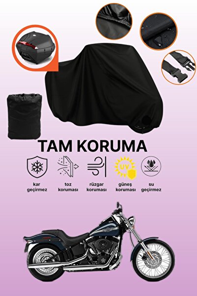 dokaca حقيبة خلفية سوداء متوافقة مع دراجة نارية هارلي ديفيدسون سوفتيل نايت ترين FXSTBI متوافقة مع قماش الدراجة النارية