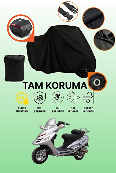 dokaca Black Lock and Tail Bag Compatible Bisan Pacific 125 Compatible Motorc...