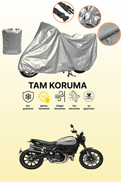 dokaca حقيبة خلفية رمادية اللون وقفل غير متوافقة مع دراجة نارية دوكاتي سكرامب...