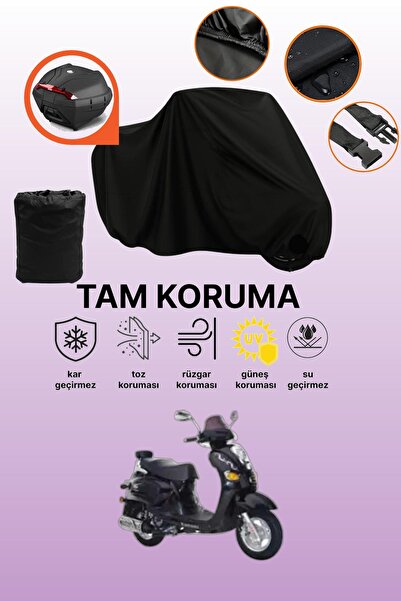 dokaca Black Rear Bag Compatible Kanuni Classic 125 Compatible Motorcycle Tar...