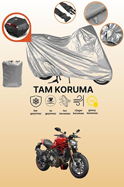 dokaca حقيبة خلفية رمادية متوافقة مع دراجة دوكاتي مونستر 1200، غطاء واقي للدر...