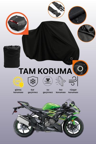 dokaca حقيبة خلفية سوداء متوافقة مع دراجة نارية كاواساكي نينجا ZX-6R، غطاء واقي