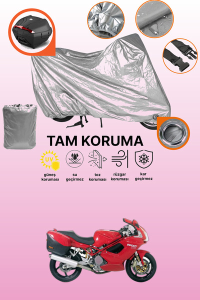 dokaca حقيبة خلفية وقفل رمادي متوافقة مع دراجة نارية دوكاتي إس تي 3، غطاء حماية