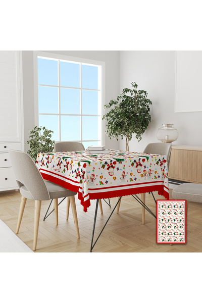 yok yok evim eve dair her şey مفرش طاولة بدون خياطة بنمط رجل الثلج المرح ذو طابع عيد الميلاد والعام الجديد مع تأثير الكتان