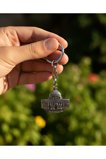 Zaytoon Breloc metalic cu pictogramă a domului stâncă cu design de culoare argintie 1 bucată A 300011