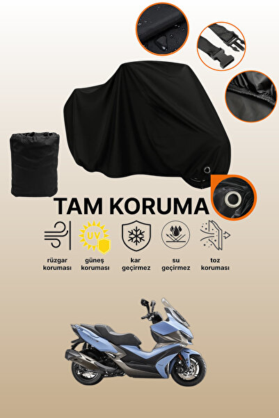 dokaca قماش دراجة نارية متوافق مع Kymco Xciting VS 400 متوافق مع القفل الأسود