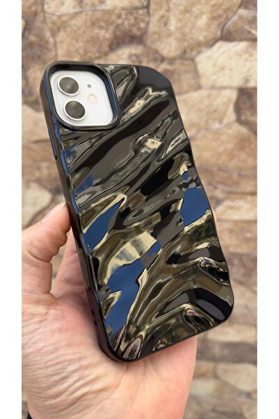 Vip Case iPhone 11 Compatible Glossy Camera Protruding Luxury 3D Water Ripple Pattern Glossy Silicone Wavy
