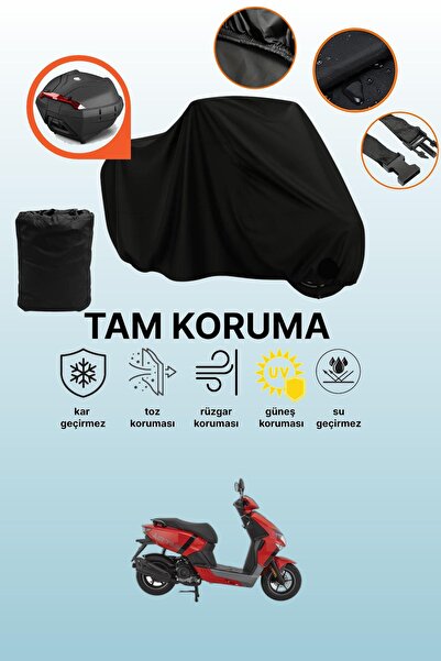 dokaca Black Rear Bag Compatible Mondial Air Time Compatible Motorcycle Tarpa...