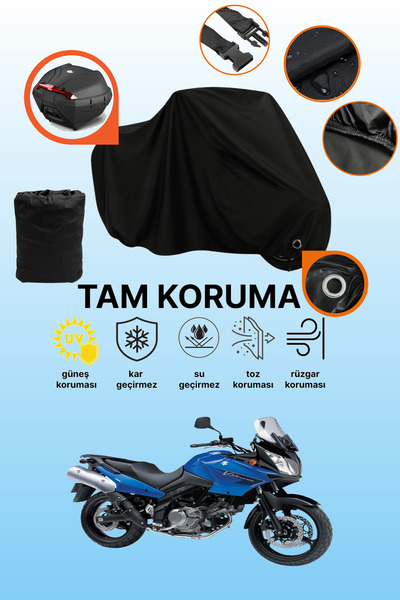 dokaca حقيبة خلفية سوداء متوافقة مع سوزوكي V-Strom DL 650، غطاء دراجة نارية م...
