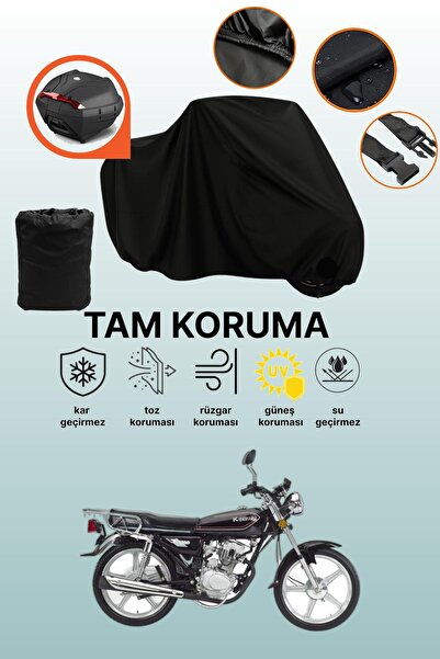 dokaca Kanuni Bd100 Compatible Motorcycle Tarpaulin Compatible with Black Rea...