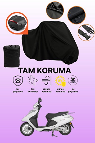 dokaca Black Rear Bag Compatible Mondial Speedy 110 Compatible Motorcycle Tar...