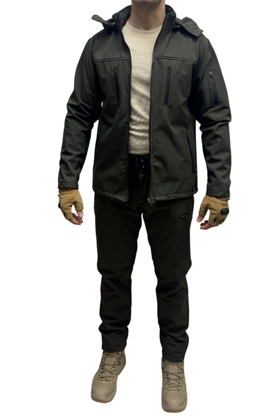 Polviton Softshell Men's Cargo Pants with Fleece Inside, 100% Water and Windproof, Thick Winter Wear