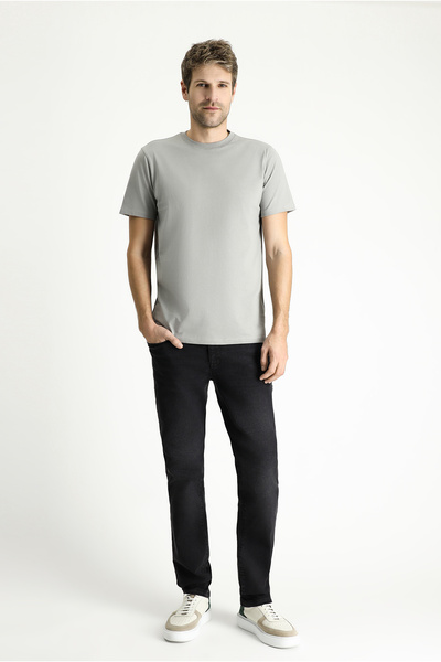 Kiğılı Μπλουζάκι μονό ζέρσεϊ από βαμβακερό λεπτό μπλουζάκι με λαιμόκοψη