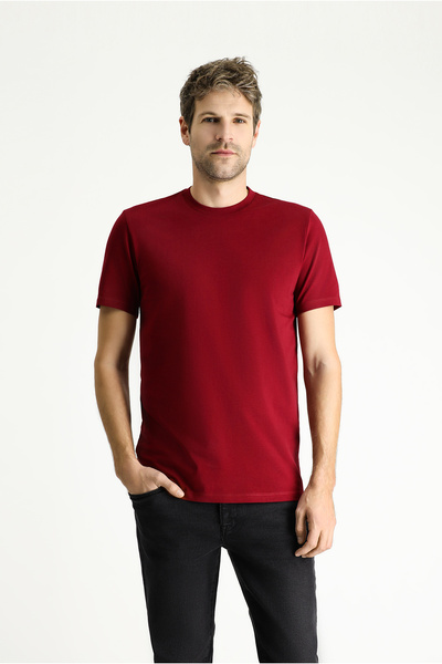 Kiğılı Μπλουζάκι μονό ζέρσεϊ από βαμβακερό λεπτό μπλουζάκι με λαιμόκοψη