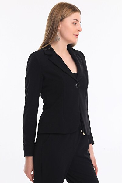 Sense Blazzer Scuba Lined Jacket| Ckt33437 Black