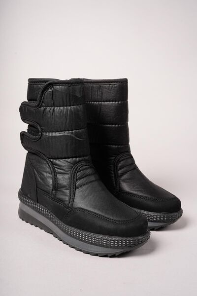 Zerenyus Чорні жіночі снігові чоботи - з хутром всередині та застібкою-липучкою