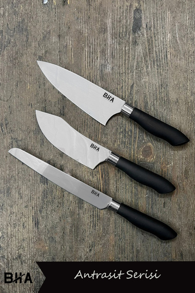 B-H-A BIÇAKÇI HACI AHMET Sürmene Antrasit Günlük Kullanım Şef Bıçağı Çeyiz Mu...