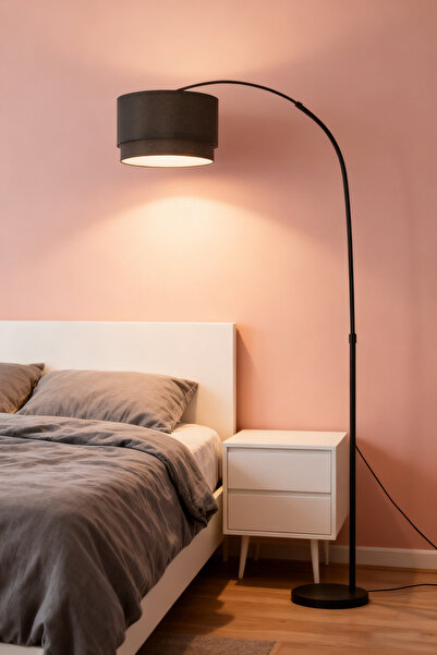 Generic DIDA Floor Lamp Modern Arc Tall Living Room-Stand Up Arching Drum Shade Large Corner Lamp for Dinnin