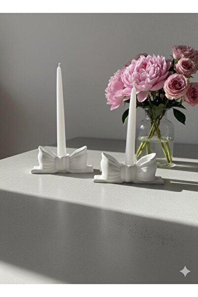 ALMİSH Pinterest 2'li Fiyonk Şamdan Söz Nişan Nikah Şamdanı El Yapımı Şamdan