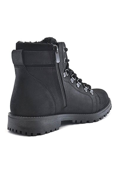 Rakerplus Παιδικές μπότες Griffon Γνήσιο Δερμάτινο Μαύρο με φερμουάρ