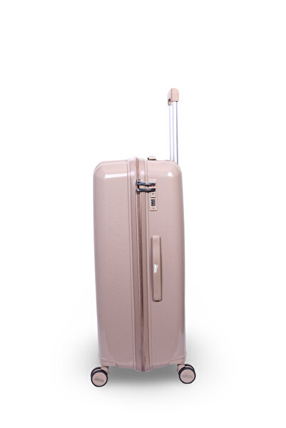 Mnuk Viajero Stra Set of 3 Luggage with Anti-Theft Zipper, TSA Lock, PP Material| Size 28/24/20-Champagne