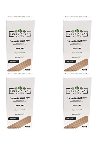 KUZEY AHŞAP 100’lü Abeslang Dil Çubuğu - Ağda Spatulası x 4 Kutu 400 adet
