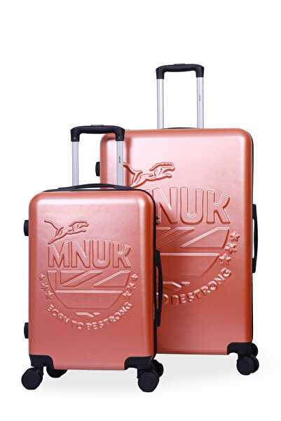 Mnuk MANCHESTER Set of 3 Luggage (28/24/20 Inch) | PC+ ABS with 3D Printed Logo, TSA Lock- Gold