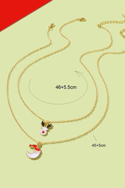 New Obsessions New Year Moon Grandfather and Deer Charm Pendant 2-Pack