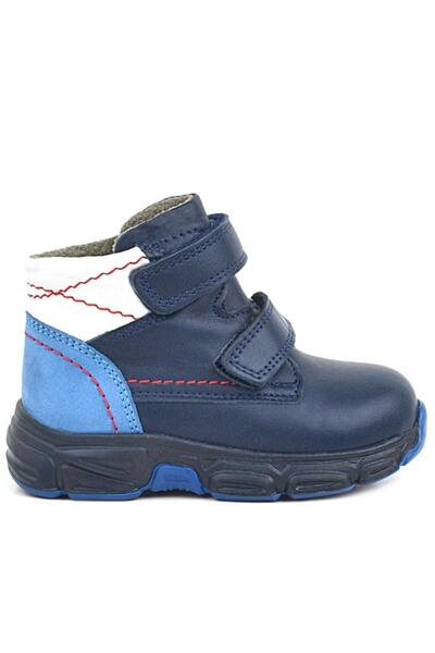 Rakerplus Hakiki Deri Lacivert Cilt Kürklü Bebek Spor Bot Ayakkabı