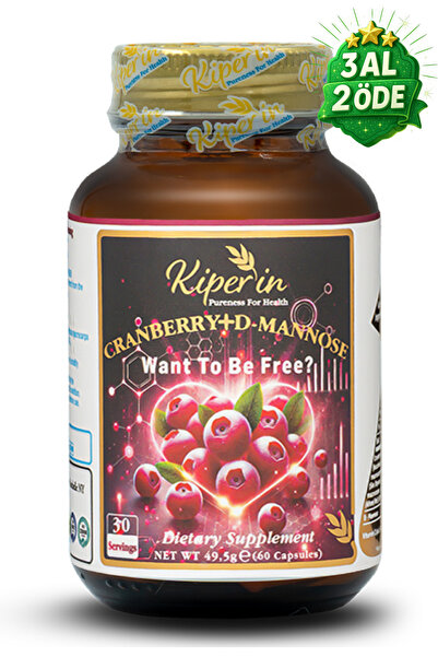Kiperin Cranberry, D-mannoz, C Vitamin - Idrar Yolu Sağlığı (60Kapsül & 1400mg)