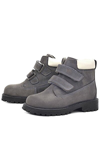 Rakerplus Neson Справжня шкіра Сірий хутряний дитячий чобіт