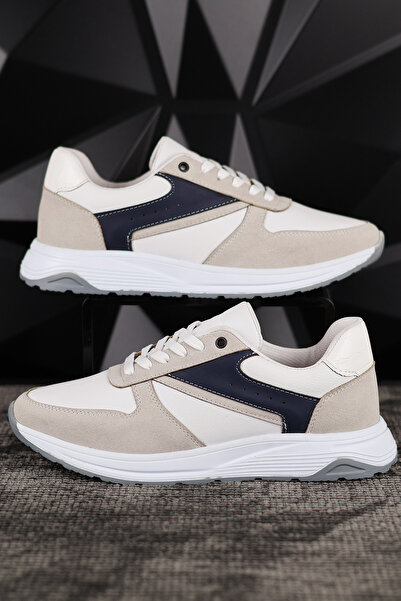 sauron Men's Sports Sneaker White and Stone Color Shoes Orthopedic Sole D100